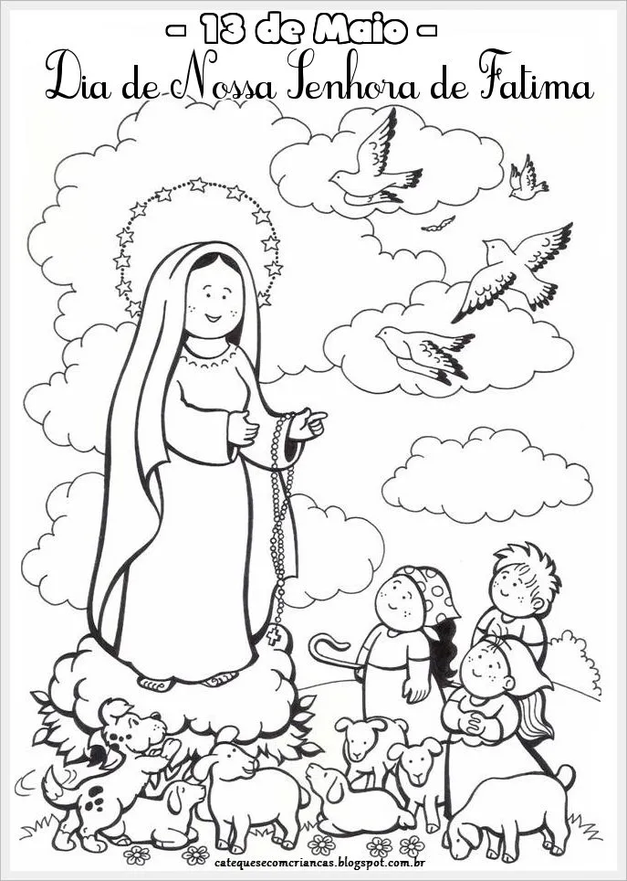 Imagen De La Virgen De F Tima Para Colorear