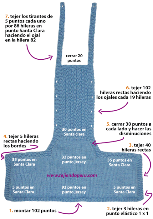 Enterizo o mameluco para bebe - Tejiendo Perú... Enterizo o mameluco para bebe - Tejiendo Perú...
