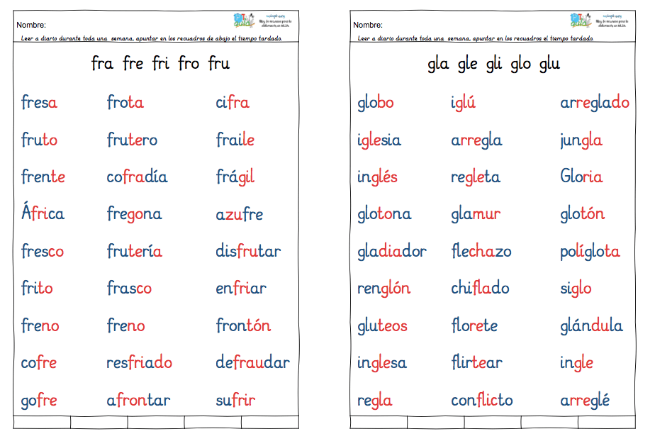 ENTRENAMIENTO DE LA LECTURA DE SÍLABAS TRABADAS - Aula PT ENTRENAMIENTO DE LA LECTURA DE SÍLABAS TRABADAS - Aula PT