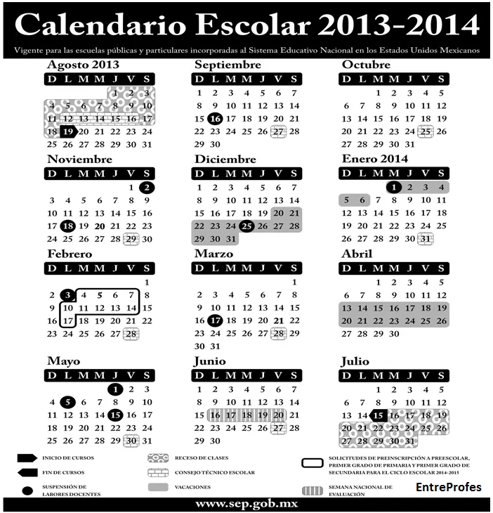 Calendario escolar 2013-14 Ciclo escolar SEP www.Sep.gob.mx ...