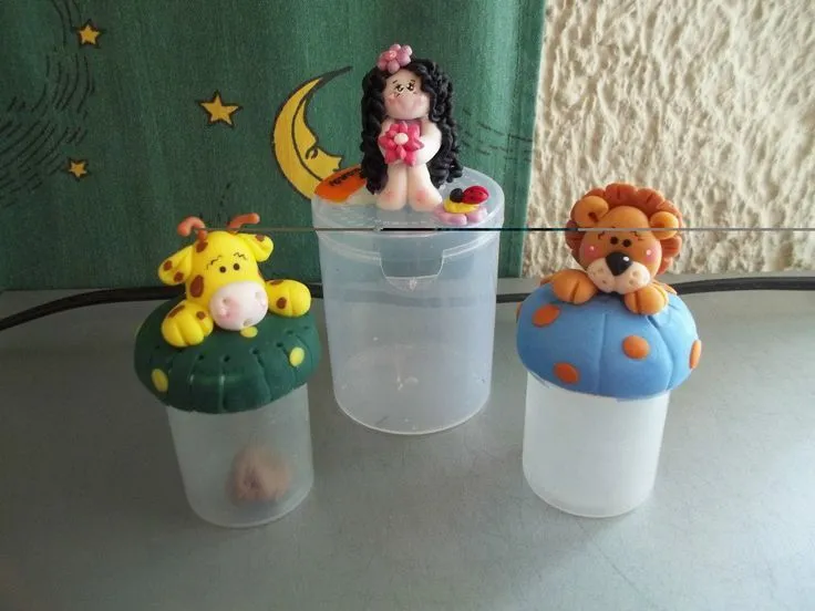 Envases de plastico decorado con masa flexible | Botellas y potes ... Envases de plastico decorado con masa flexible | Botellas y potes ...
