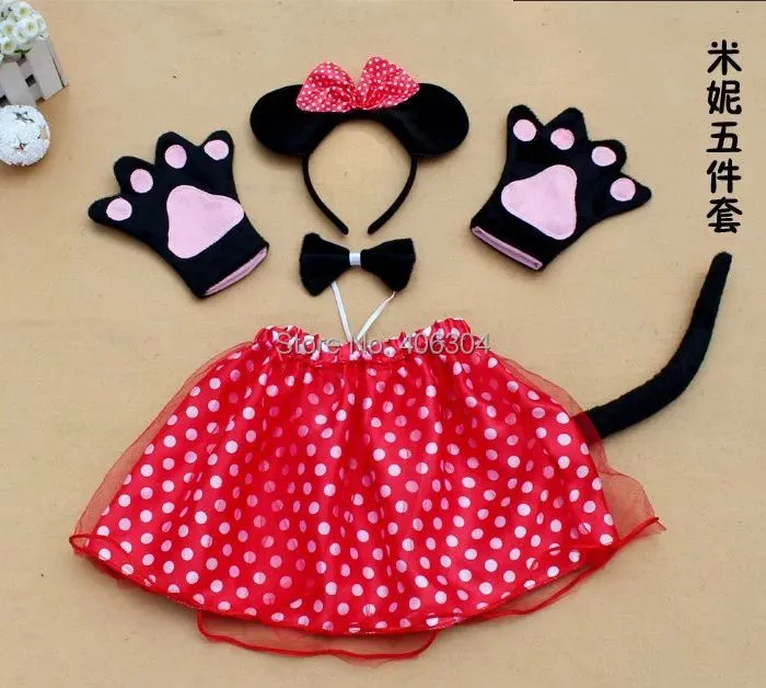 Envío gratis, niños cosplay rojo Minnie mouse fiesta de disfraces ...