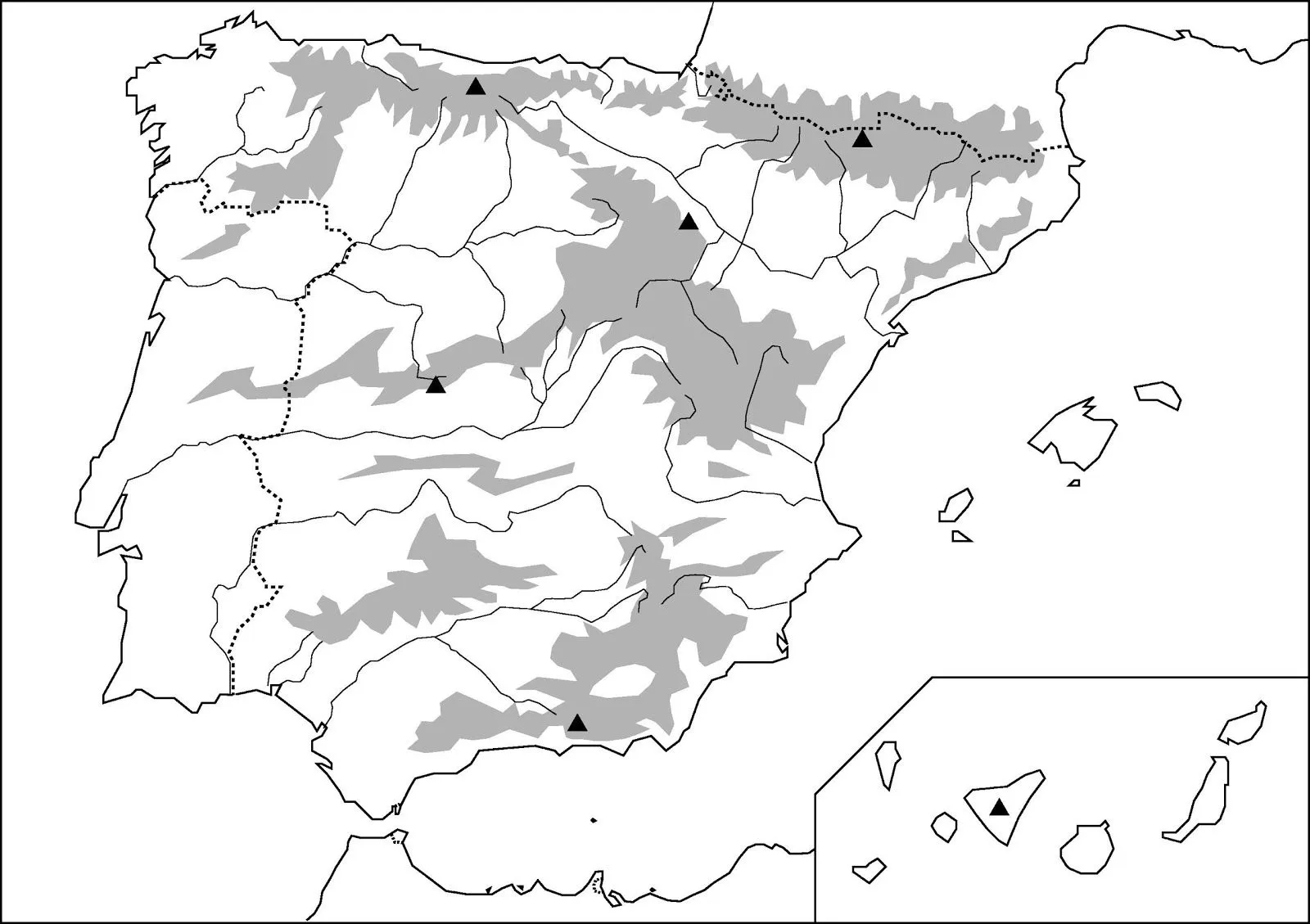 Épila Sociales 1: Mapa físico de España