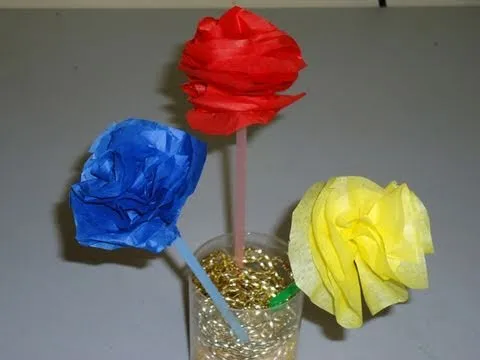 Episodio #571- Cómo hacer flores de colores con papel de china ...