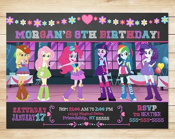 Equestria Girls My Little Pony Invitation por ApothecaryTables