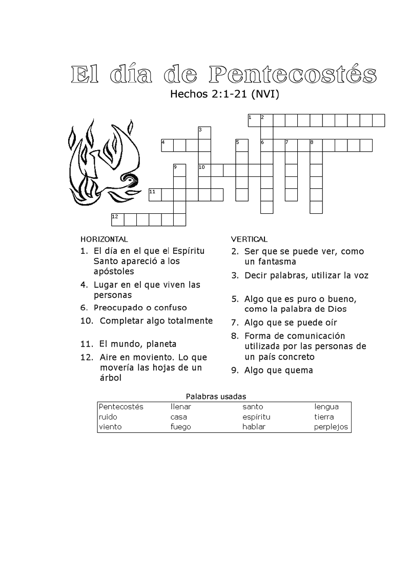 EREALCALA: PENTECOSTÉS. SOPAS DE LETRAS Y CRUCIGRAMAS EREALCALA: PENTECOSTÉS. SOPAS DE LETRAS Y CRUCIGRAMAS