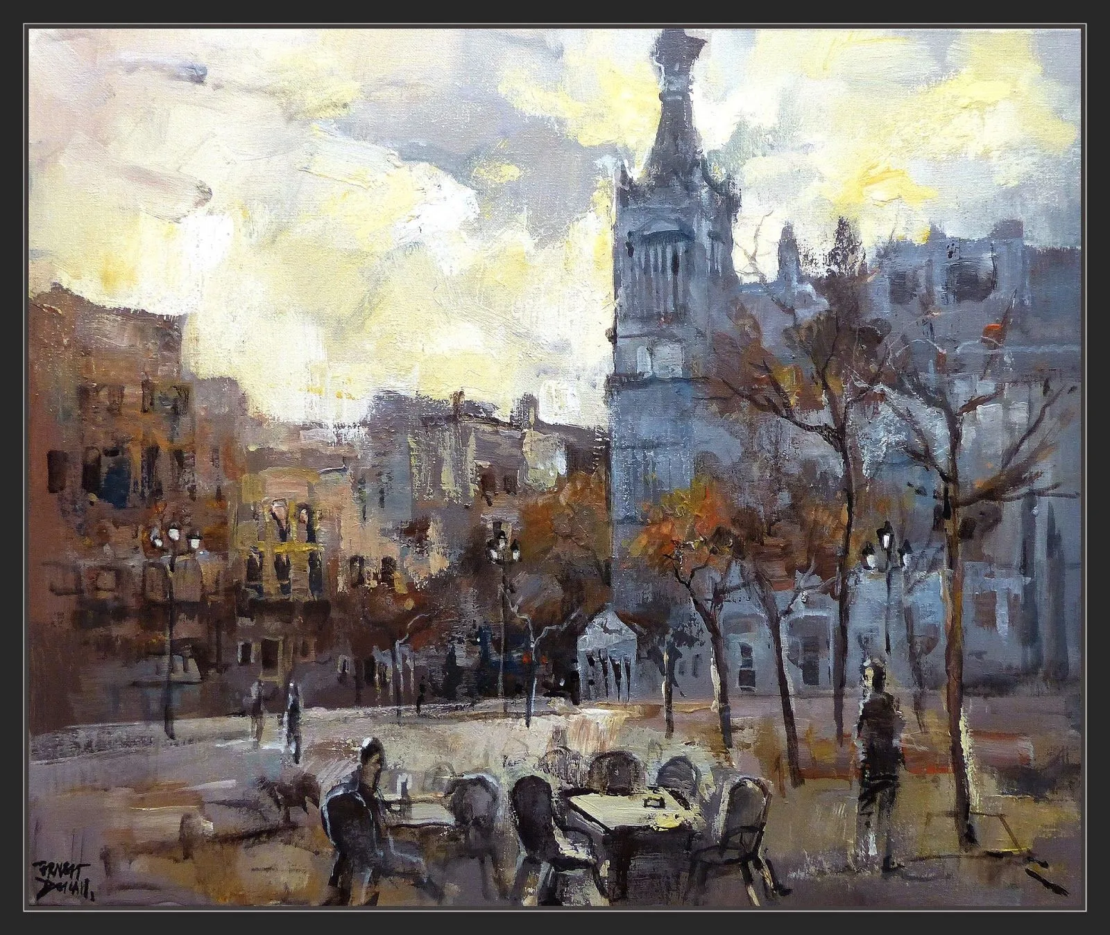 Ernest Descals.Artista Pintor: MADRID-PINTURA-PLAZA-SANTA  ANA-HOTEL-RITZ-HOTELES-PAISAJES-URBANOS-CUADROS-ARTISTA-PINTOR-ERNEST  DESCALS