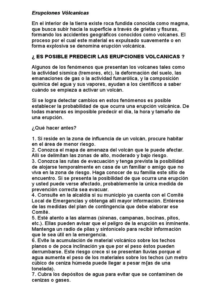 Erupciones Volcanicas | PDF | Volcán | Tipos de erupciones volcánicas Erupciones Volcanicas | PDF | Volcán | Tipos de erupciones volcánicas