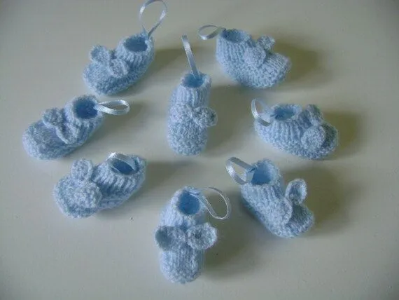 Escarpines Miniatura Tejidos a Mano Adornos LISTOS PARA por Pitusa