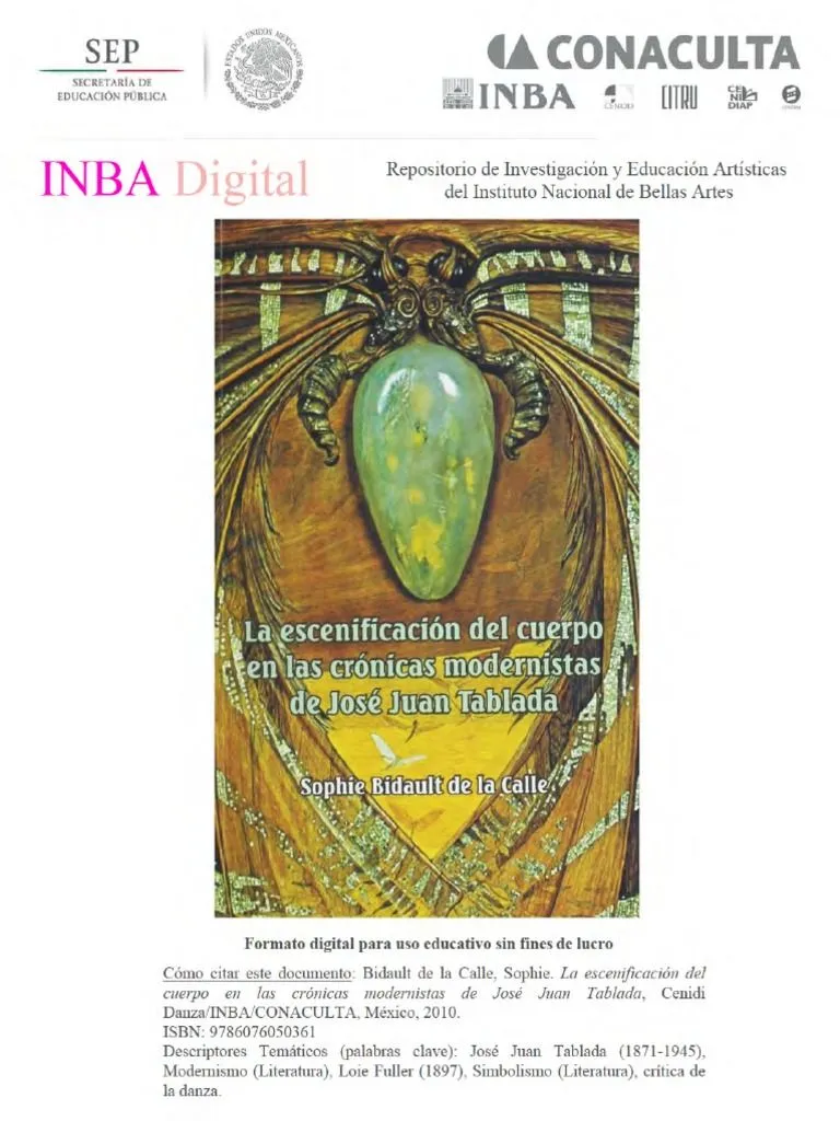 La Escenificación Del Cuerpo en Las Crónicas Modernistas de José Juan Tablada | PDF | Simbolismo (Artes) | Bailes La Escenificación Del Cuerpo en Las Crónicas Modernistas de José Juan Tablada | PDF | Simbolismo (Artes) | Bailes