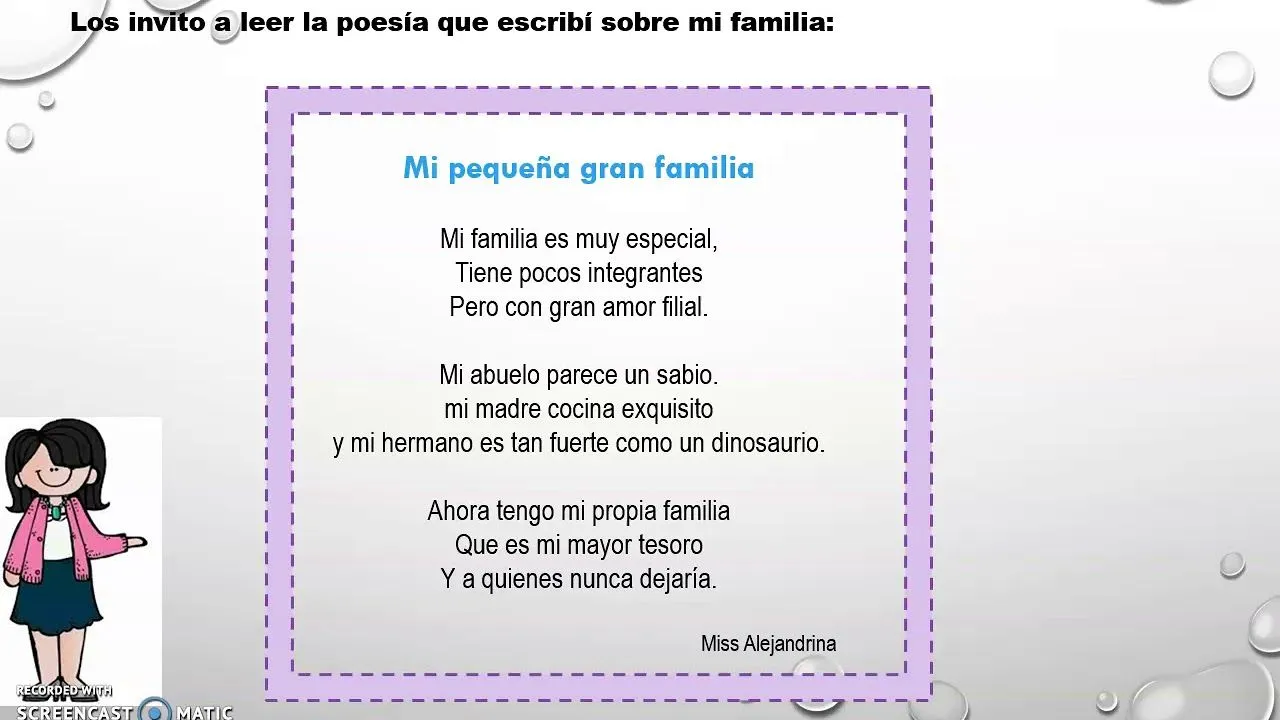 Escribimos un poema para agradecer a nuestra familia Escribimos un poema para agradecer a nuestra familia