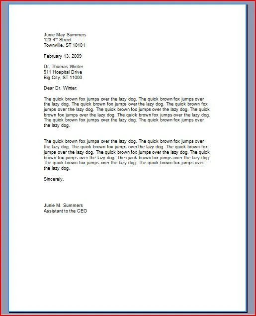Como Escribir Una Carta Formal