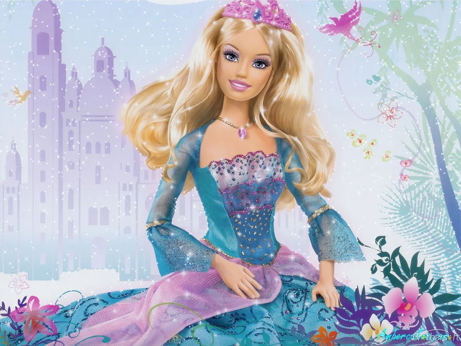 FONDOS DE ESCRITORIO DE BARBIE: BARBIE VESTIDO DE FLORES : COSAS PARA ...