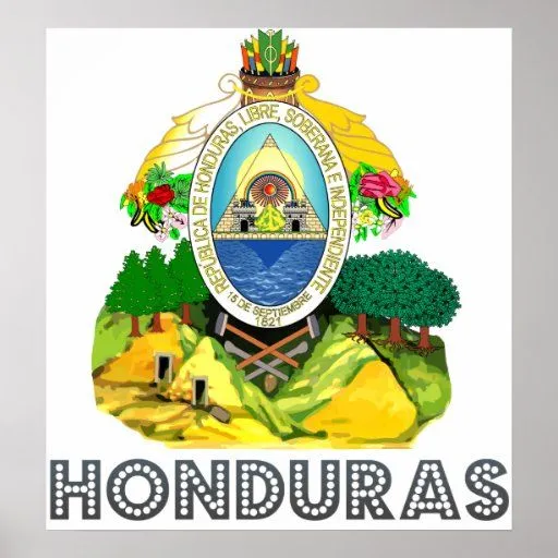 Escudo de armas de Honduras Poster de Zazzle.