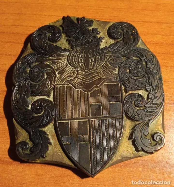 escudo de barcelona placa en bronce para imprim - Compra venta en todocoleccion escudo de barcelona placa en bronce para imprim - Compra venta en todocoleccion