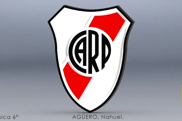 Escudo del CLUB ATLETICO RIVER PLATE - SOLIDWORKS - 3D CAD model ...