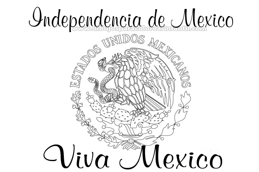 Escudo de Mexico para colorear ~ Dibujos para Colorear Infantil Escudo de Mexico para colorear ~ Dibujos para Colorear Infantil