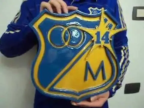 ESCUDO MILLONARIOS ESTRELLA 14 EN MADERA - YouTube