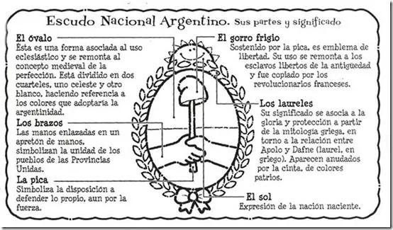 Escudo nacional argentino para colorear, 12 de marzo | Colorear Escudo nacional argentino para colorear, 12 de marzo | Colorear