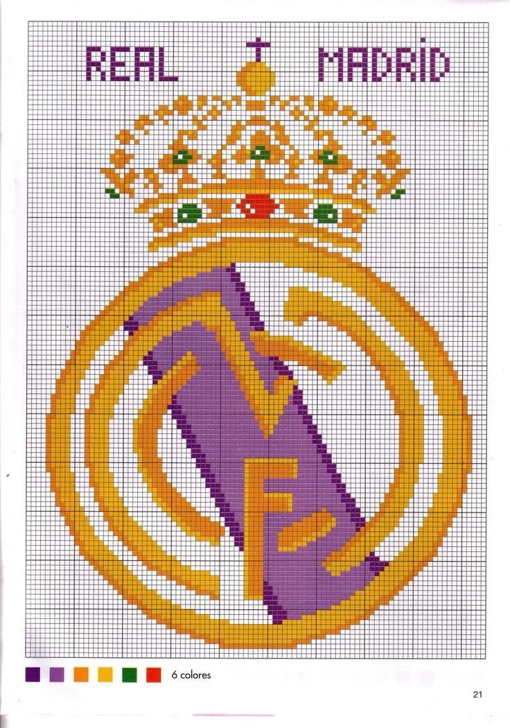 Escudo del Real madrid | Abecedario punto de cruz, Graficos punto de cruz, Cuadros punto de cruz Escudo del Real madrid | Abecedario punto de cruz, Graficos punto de cruz, Cuadros punto de cruz