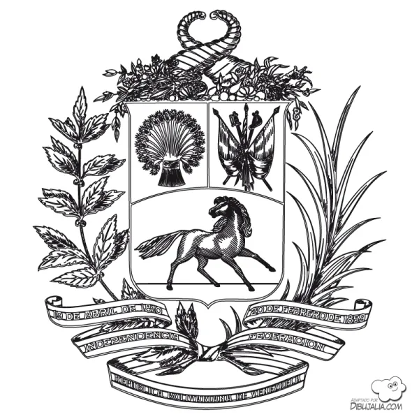 Escudos, banderas y mapa de Venezuela para colorear | Colorear ... Escudos, banderas y mapa de Venezuela para colorear | Colorear ...