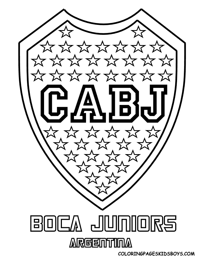 Escudos de Boca Juniors y River Plate para pintar | Colorear imágenes