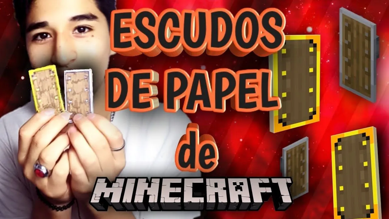 cómo hacer los escudos de papel de Minecraft súper fácil y rápido |  #papercraft caseros - YouTube