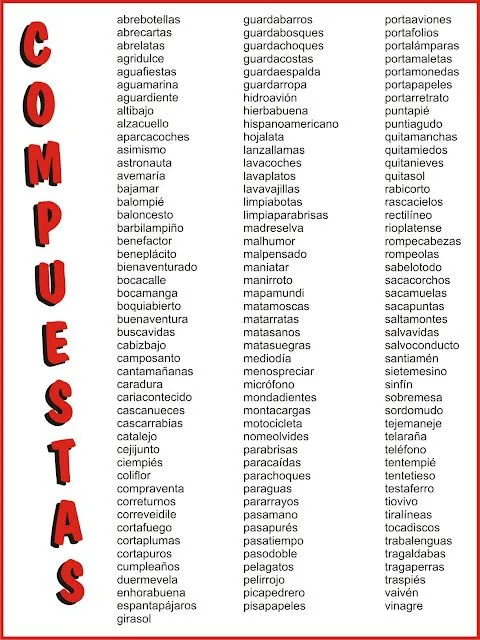 Escuela bloguera: Palabras compuestas