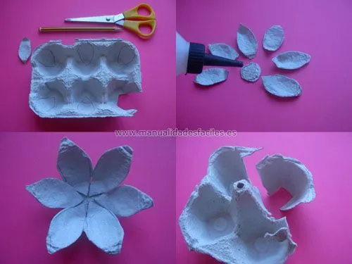 Narcisos hechos con hueveras de carton | Manualidades faciles