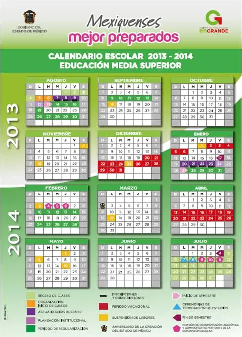 Escuela Preparatoria Oficial N° 259: Calendario Escolar 2013 - 2014 Escuela Preparatoria Oficial N° 259: Calendario Escolar 2013 - 2014