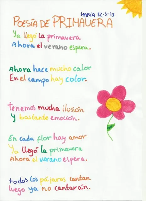 ESCUELA DE LA PUEBLA DE CASTRO: La primavera es poesía ESCUELA DE LA PUEBLA DE CASTRO: La primavera es poesía