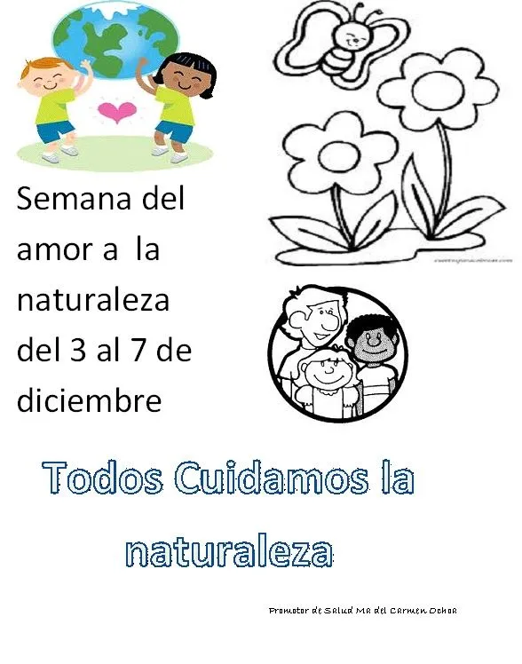 Escuela y Salud: Dibujo para colorear amor a la naturaleza Escuela y Salud: Dibujo para colorear amor a la naturaleza