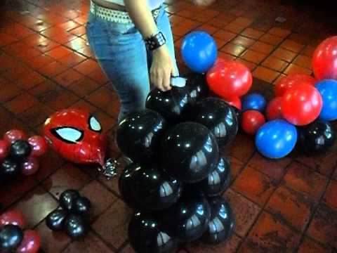 ESCULTURA SPIDERMAN HOMBRE ARAÑA EN GLOBOS PROFESORA GRACIELA ...