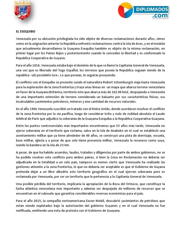 El Esequibo | PDF | Venezuela | Relaciones internacionales El Esequibo | PDF | Venezuela | Relaciones internacionales