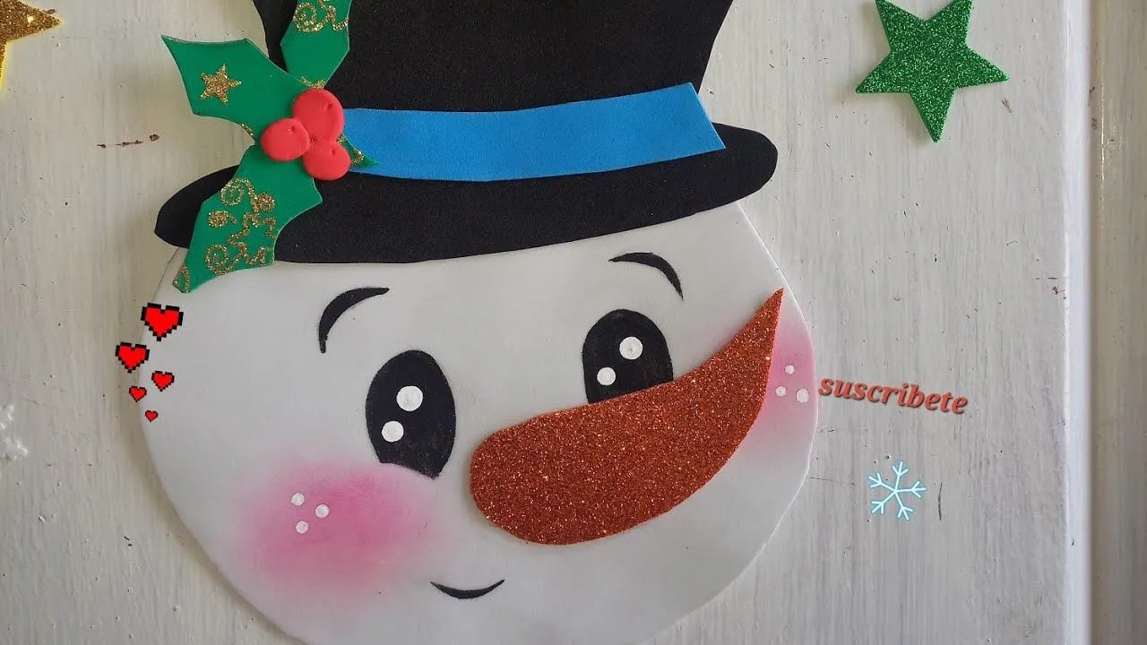 COMO HACER ESFERA MUÑECO DE NIEVE para decorar la puerta - YouTube COMO HACER ESFERA MUÑECO DE NIEVE para decorar la puerta - YouTube