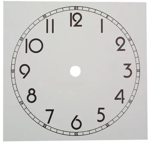 Esfera de reloj, ø 120 mm, (130 x 130 mm), cartón - Opitec Esfera de reloj, ø 120 mm, (130 x 130 mm), cartón - Opitec