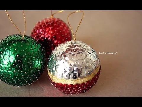 Esferas para Navidad: Lentejuela [Manualidad FACIL] - YouTube