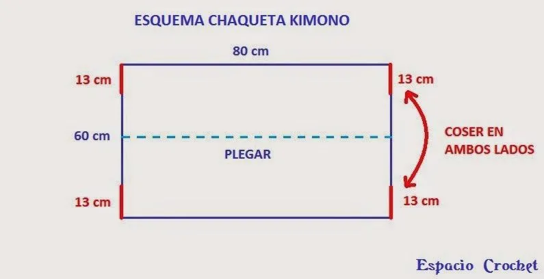 Espacio Crochet: Chaqueta kimono