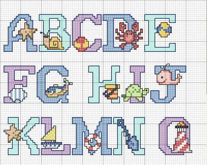 Letras punto cruz - Imagui