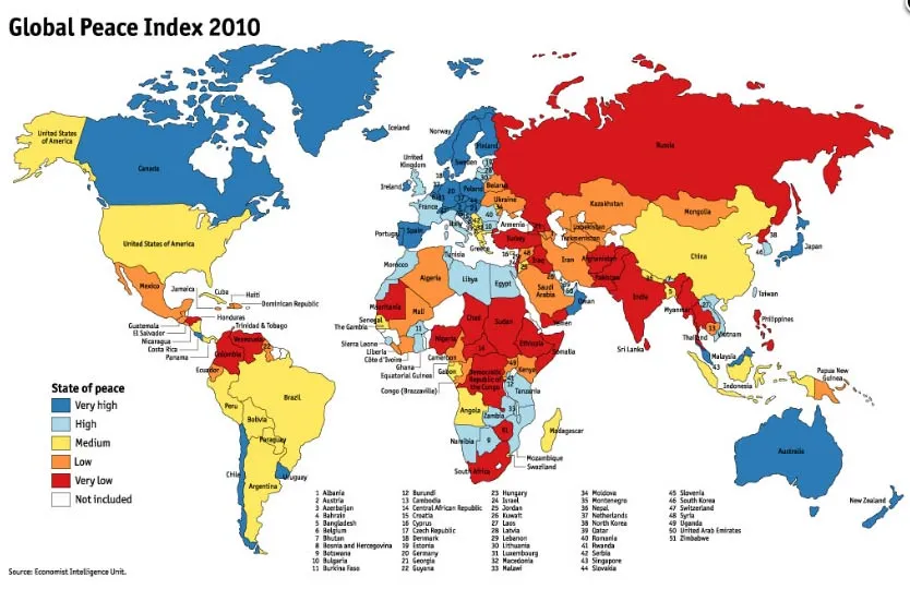 España ocupa el puesto 25 en el Índice de la Paz Mundial ...