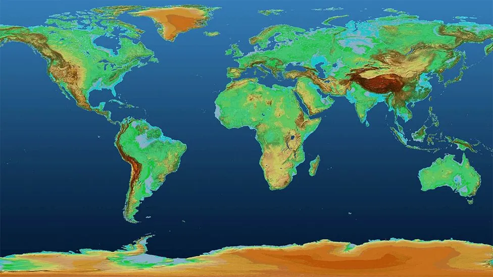 El espectacular mapa en 3D que muestra la superficie de la Tierra como nunca la habías visto - BBC News Mundo El espectacular mapa en 3D que muestra la superficie de la Tierra como nunca la habías visto - BBC News Mundo