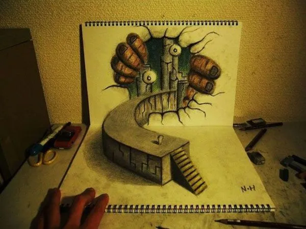Espectaculares dibujos en 3D a lápiz ~ Gallo Pinto Espectaculares dibujos en 3D a lápiz ~ Gallo Pinto