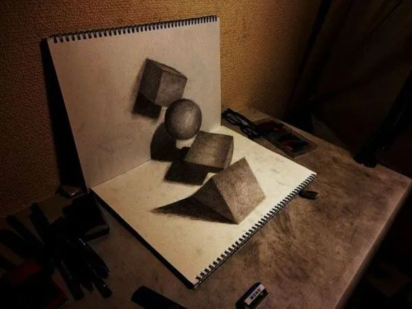 Espectaculares dibujos en 3D a lápiz ~ Gallo Pinto Espectaculares dibujos en 3D a lápiz ~ Gallo Pinto