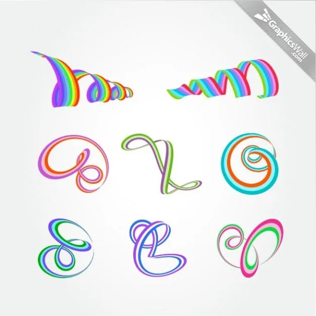 Espirales de colores y cintas | Descargar Vectores gratis