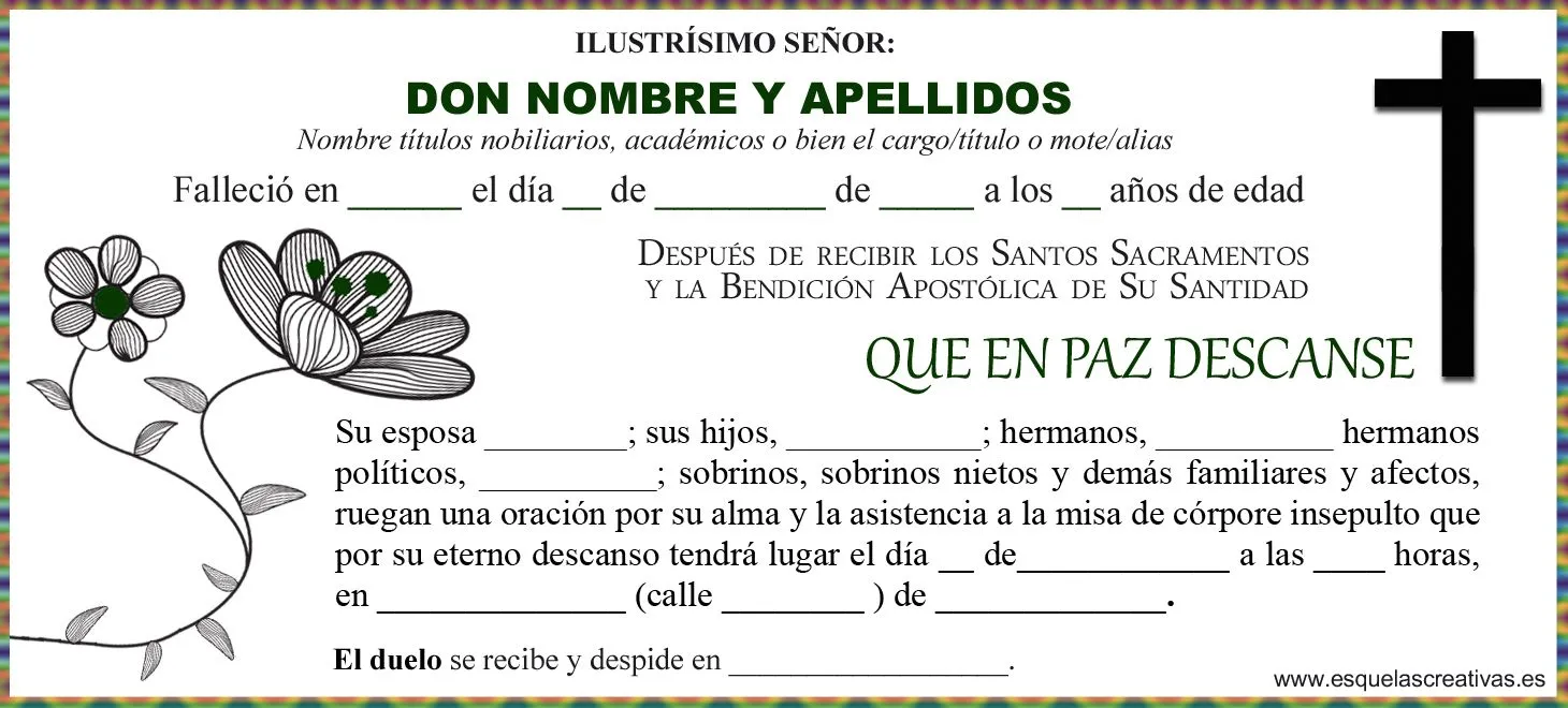 ESQUELAS CREATIVAS: Venta y publicación de Esquelas de Defunción ESQUELAS CREATIVAS: Venta y publicación de Esquelas de Defunción