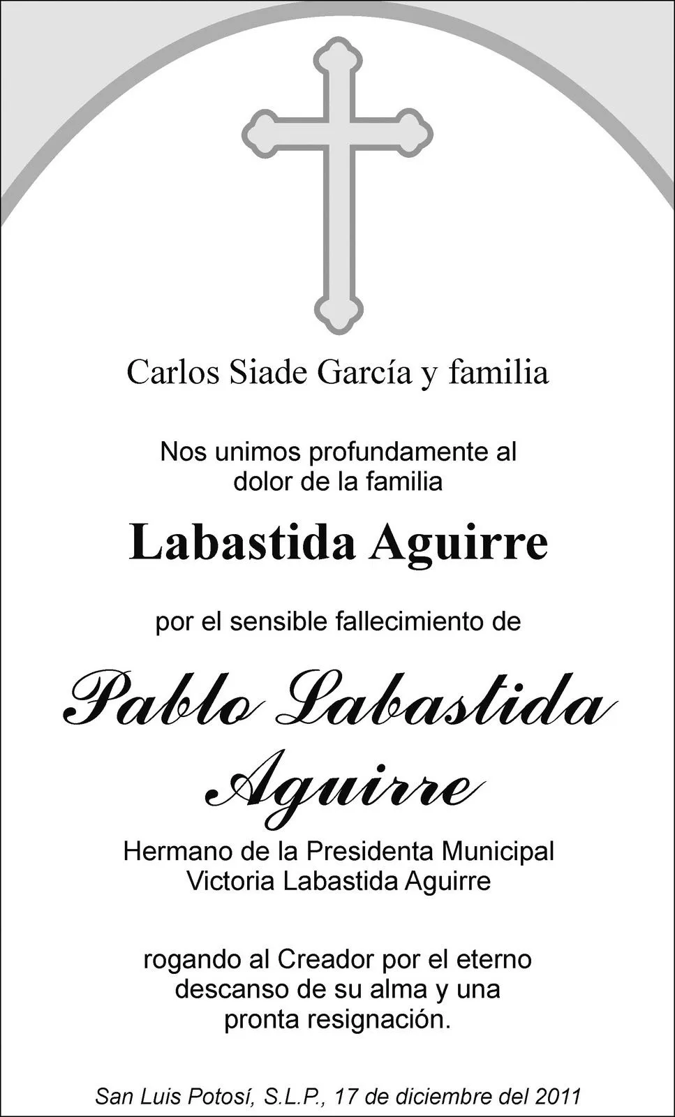 Esquelas Pablo Labastida | Antonio Palomares Esquelas Pablo Labastida | Antonio Palomares