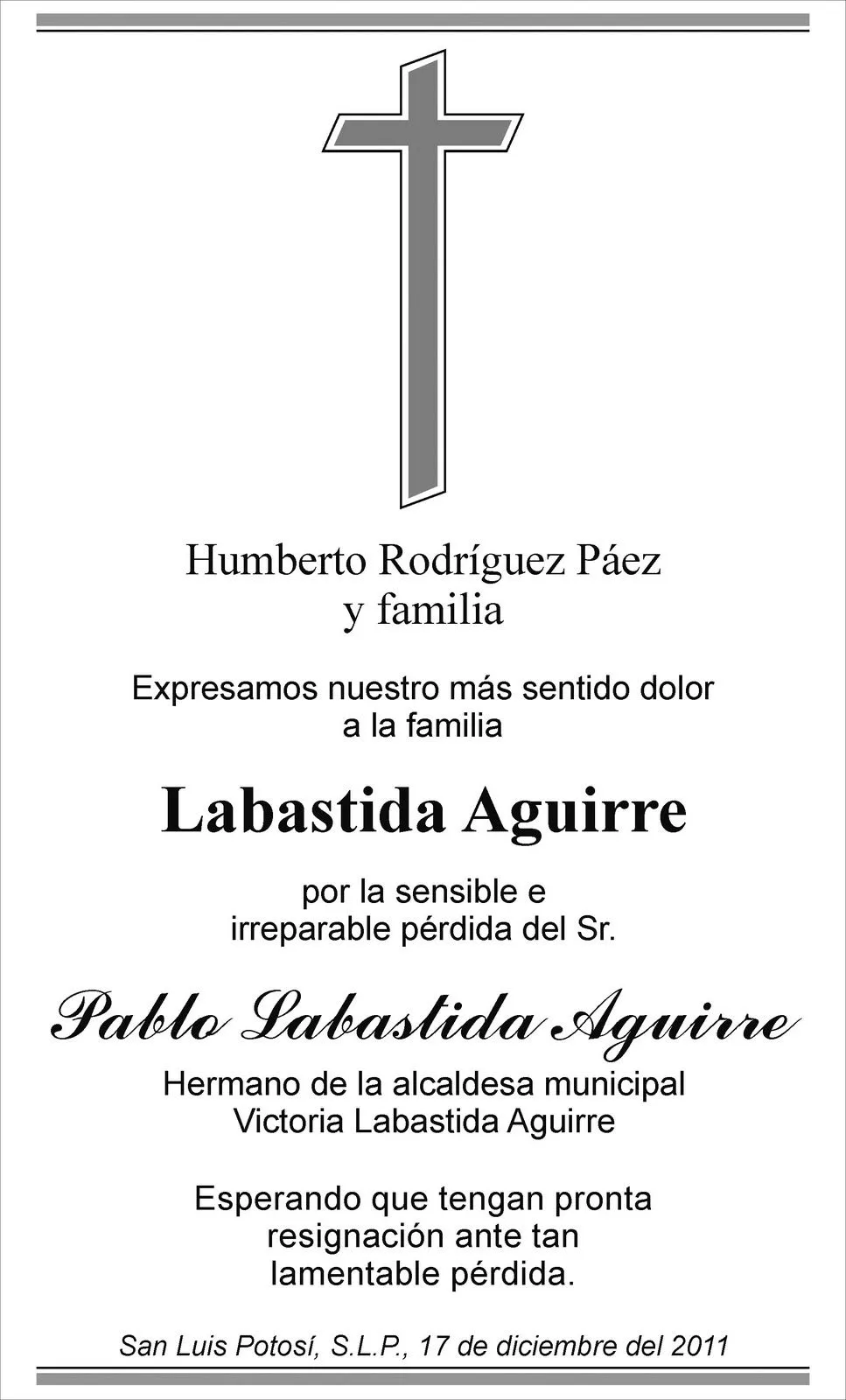 Esquelas Pablo Labastida | Antonio Palomares Esquelas Pablo Labastida | Antonio Palomares