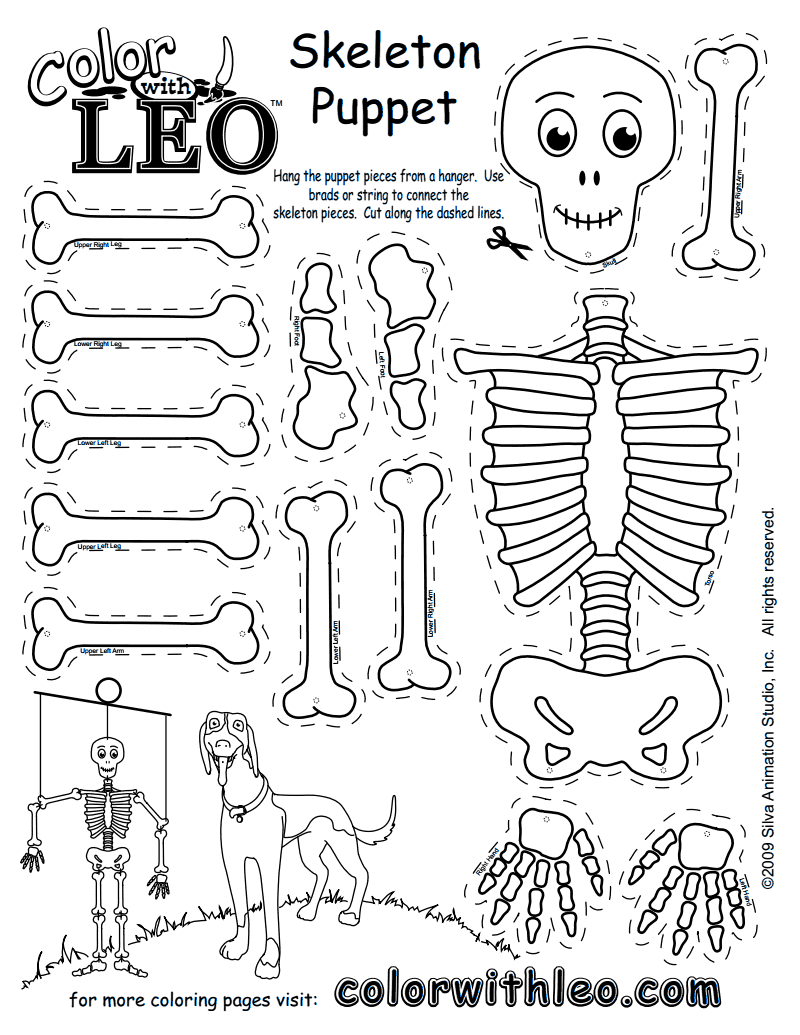 Esqueleto danzante para recortar día muertos - Jugar y Colorear Esqueleto danzante para recortar día muertos - Jugar y Colorear