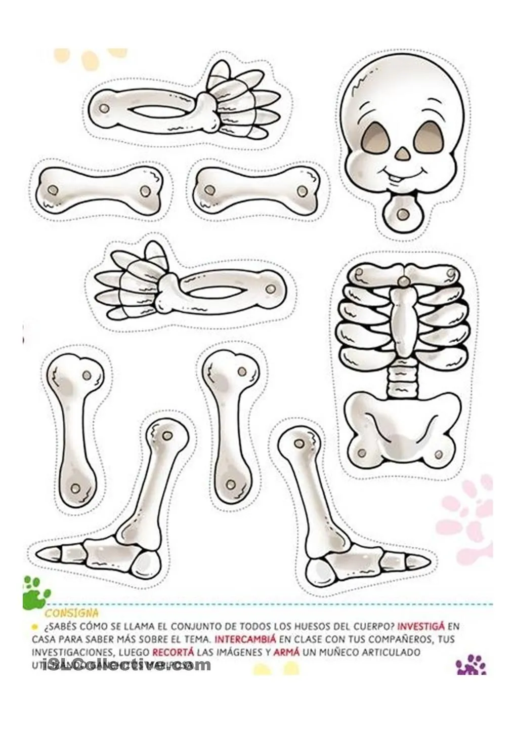Esqueleto danzante para recortar día muertos - Jugar y Colorear Esqueleto danzante para recortar día muertos - Jugar y Colorear