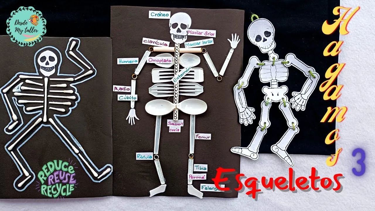 Esqueleto con reciclaje| Desde My Taller Escolar - YouTube Esqueleto con reciclaje| Desde My Taller Escolar - YouTube